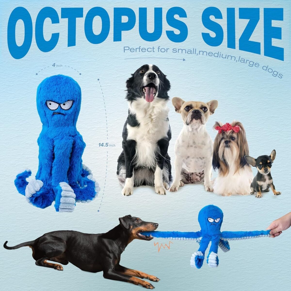 Stuffed Tough Dog Chew Toys Large Dog Toys To Keep Them Busy Interactive Squeaky Toys Tug Of War Crinkle Puppy Dog Toy - Image 1