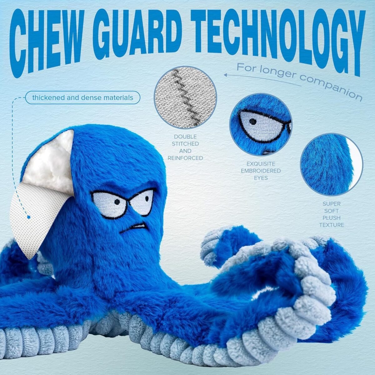 Stuffed Tough Dog Chew Toys Large Dog Toys To Keep Them Busy Interactive Squeaky Toys Tug Of War Crinkle Puppy Dog Toy - Image 3
